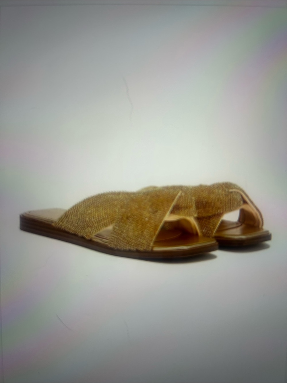 Sam Edelman Issie Metallic Gold Slide Sandals
